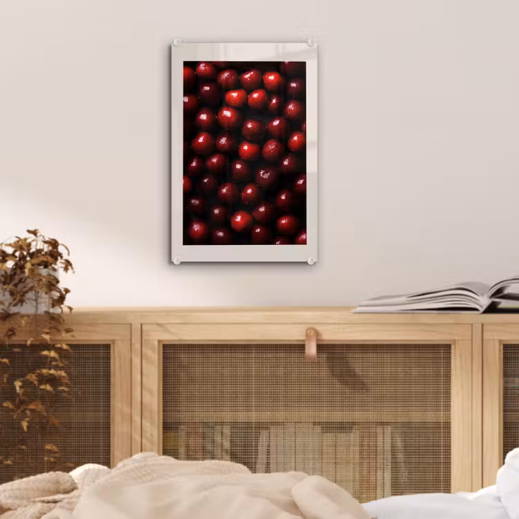 Glas schilderij - Kersen - Rood — 5
