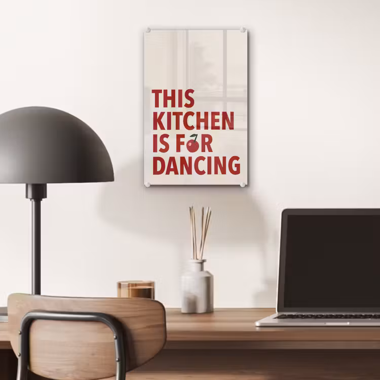Glas schilderij - Rood - Quote - Kersen — 7