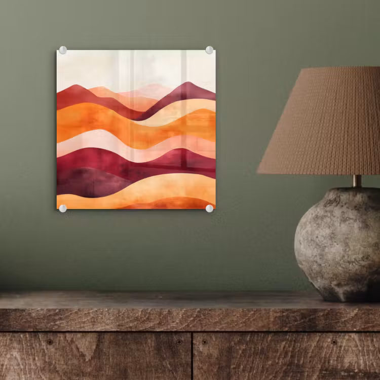 Glas schilderij - Abstract - Landschap - Golven — 4