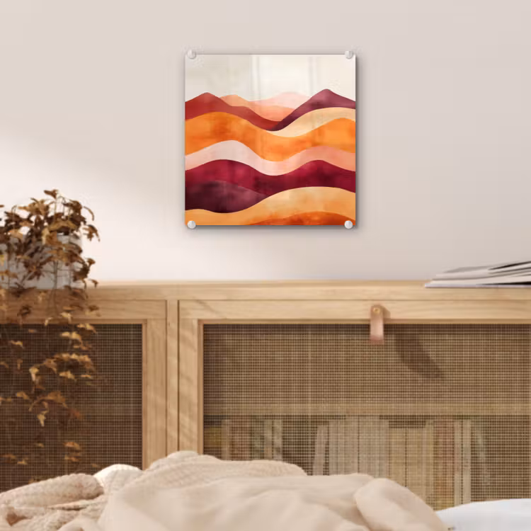 Glas schilderij - Abstract - Landschap - Golven — 5