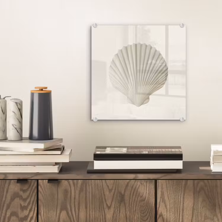 Glas schilderij - Schelp - Minimalistisch - Wit — 2