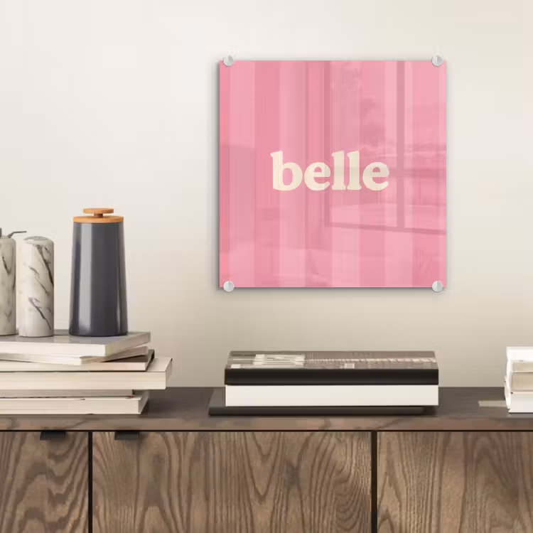 Glas schilderij - Roze - Gestreept - Belle — 2