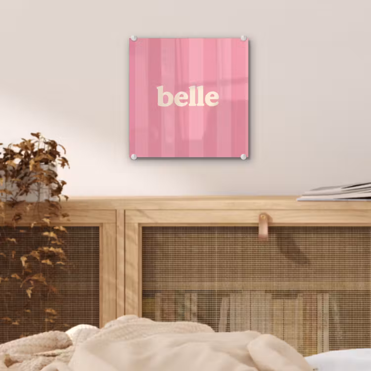 Glas schilderij - Roze - Gestreept - Belle — 5