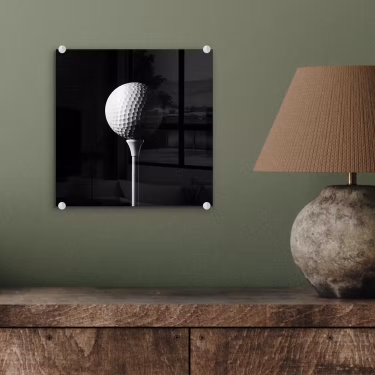 Glas schilderij - Golfbal - Minimalistisch - Wit — 4