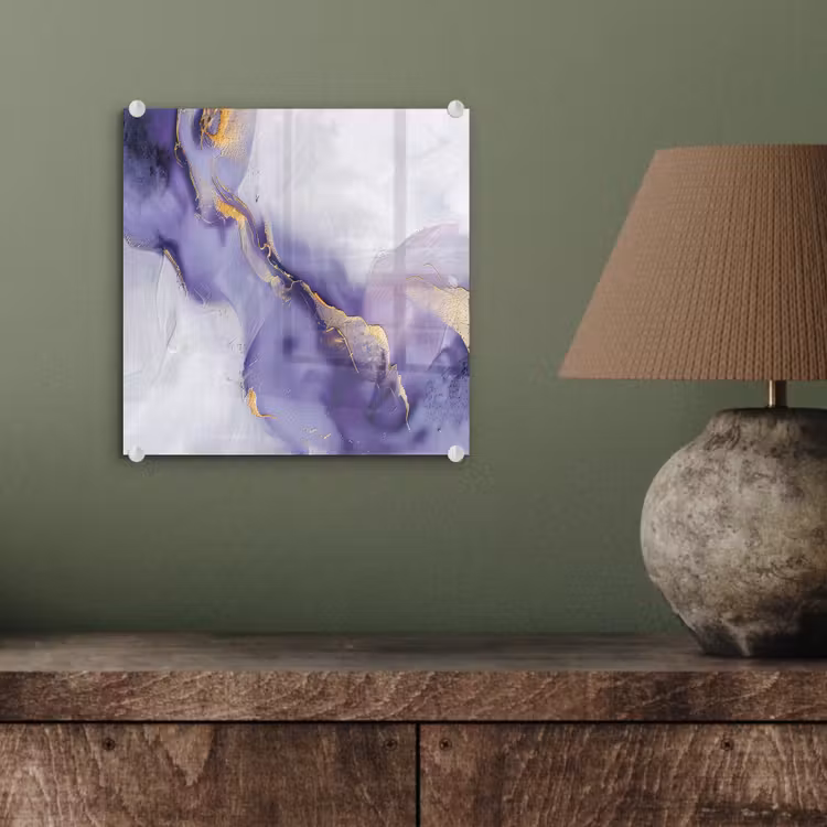 Glas schilderij - Paars - Modern - Marmer - Abstract — 4