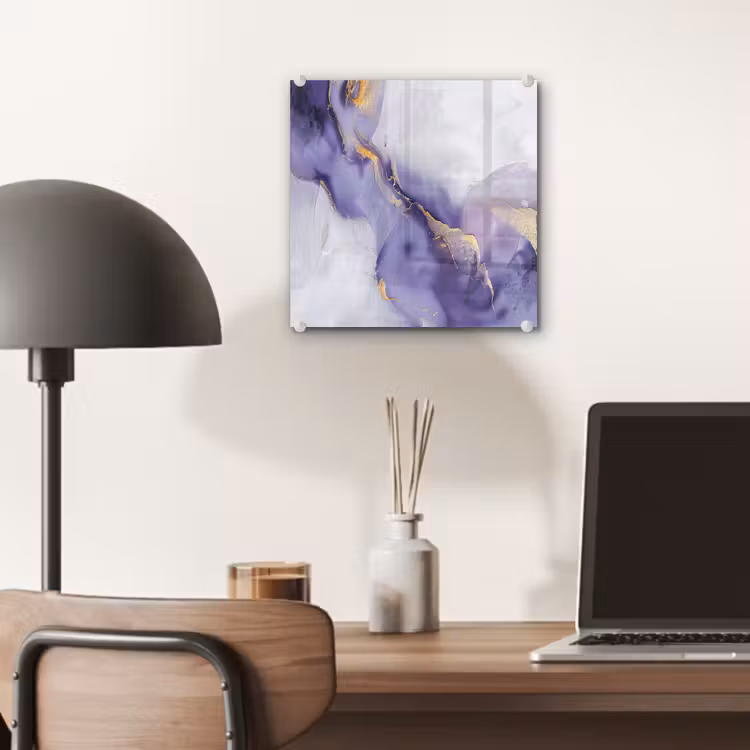 Glas schilderij - Paars - Modern - Marmer - Abstract — 7