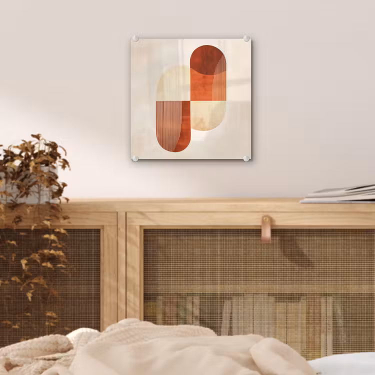 Glas schilderij - Bogen - Beige - Vormen — 5