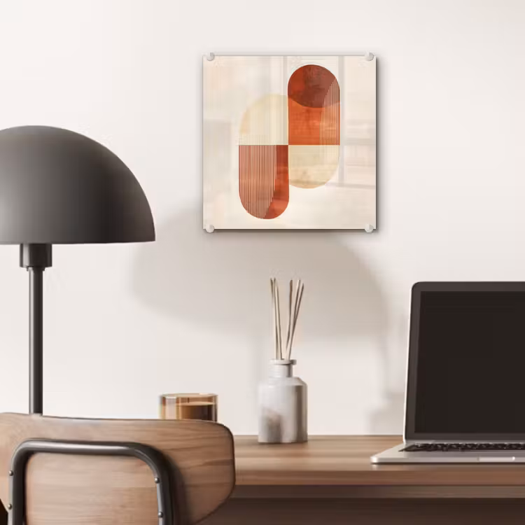 Glas schilderij - Bogen - Beige - Vormen — 7