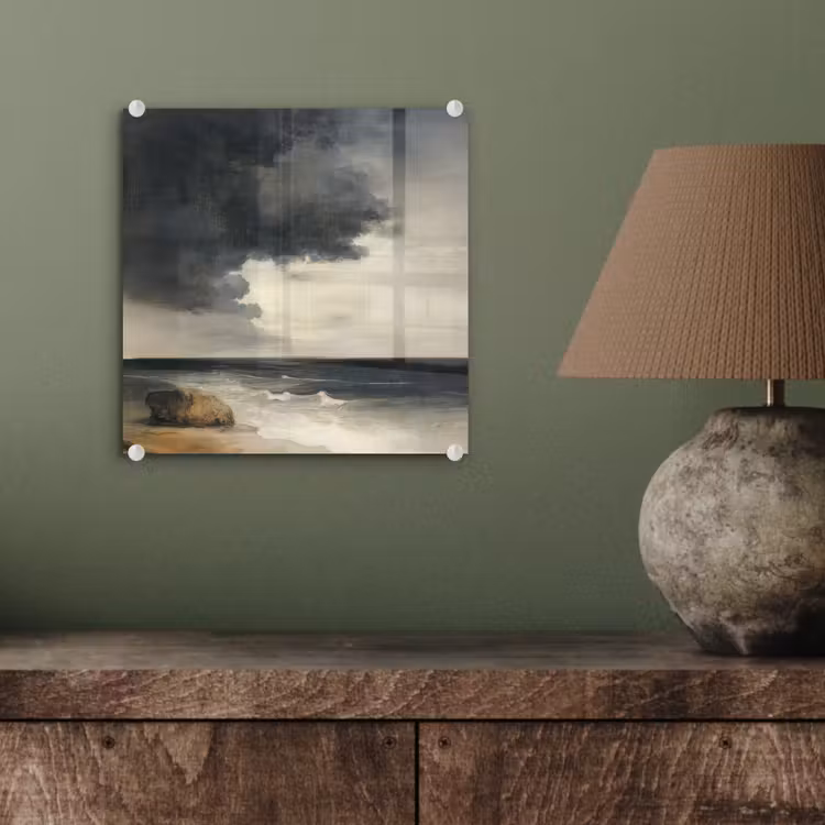 Glas schilderij - Kust - Golven - Rots - Storm — 4