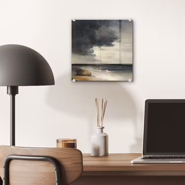 Glas schilderij - Kust - Golven - Rots - Storm — 7