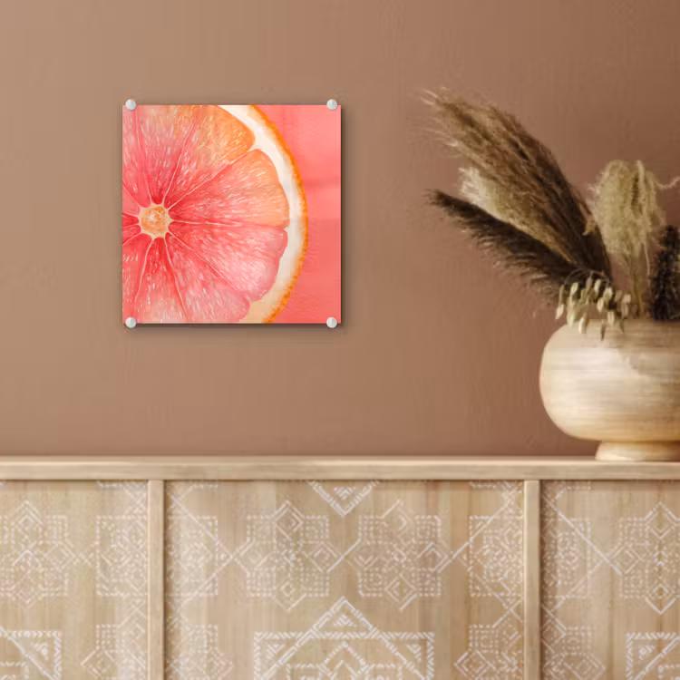 Glas schilderij - Grapefruit - Roze - Levendig — 6