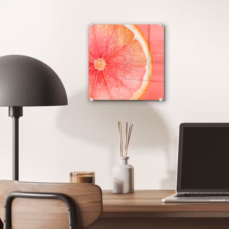 Glas schilderij - Grapefruit - Roze - Levendig — 7