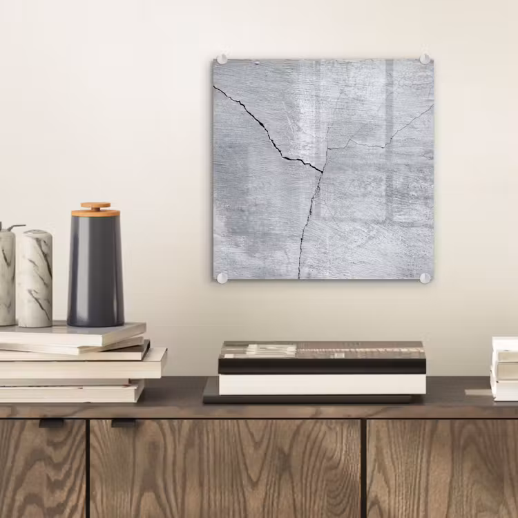Glas schilderij - Beton - Scheur - Grijs — 1