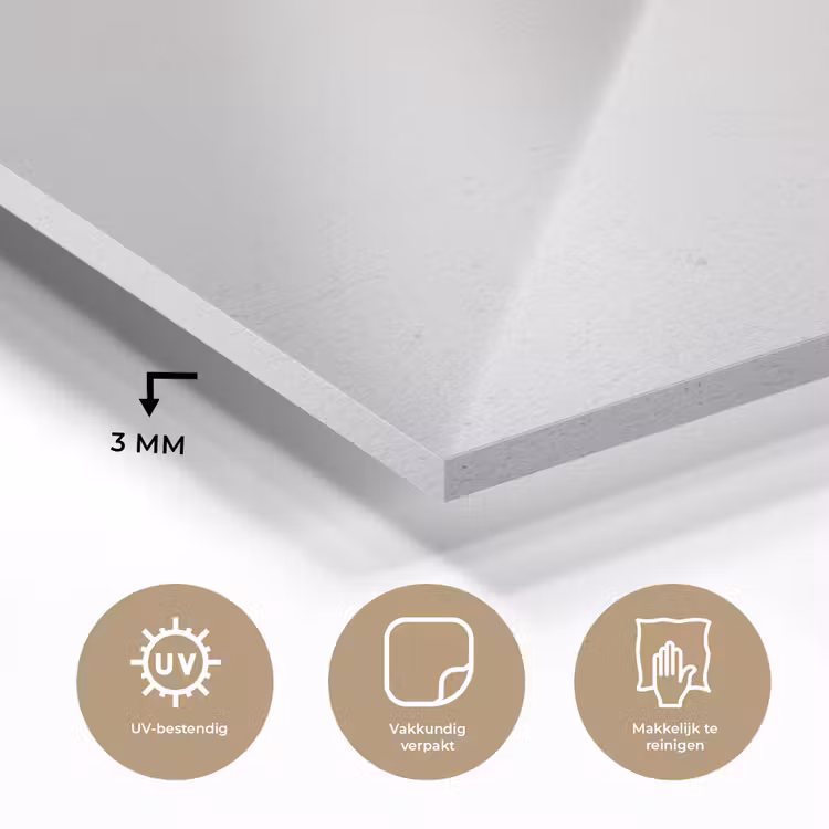 Glas schilderij - Beton - Wit - Modern — 2