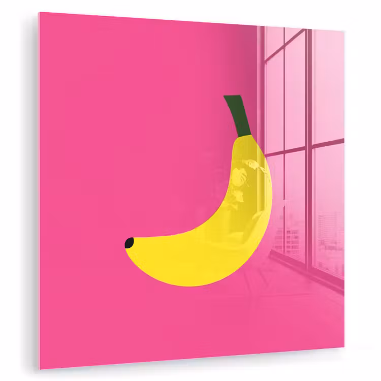 Glas schilderij - Banaan - Geel - Fruit — 1