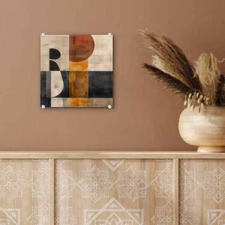 Glas schilderij - Modern - Kunst - Beige - Industrieel — 6