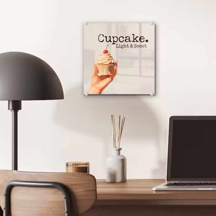 Glas schilderij - Cupcake - Zoet - Kers — 7