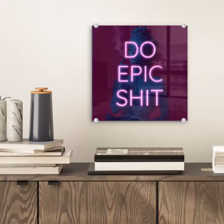 Glas schilderij - Buste - Neon - LED - Letters — 2