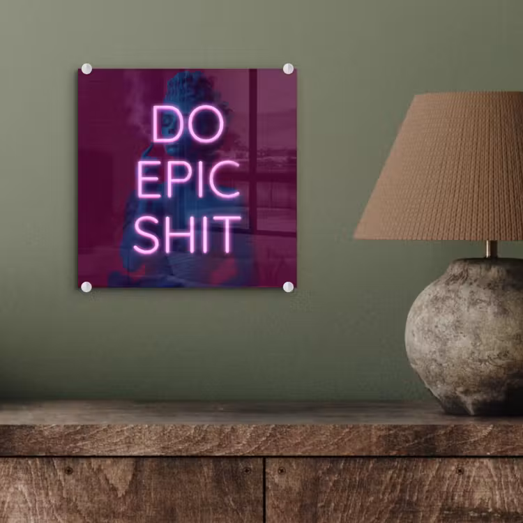 Glas schilderij - Buste - Neon - LED - Letters — 4