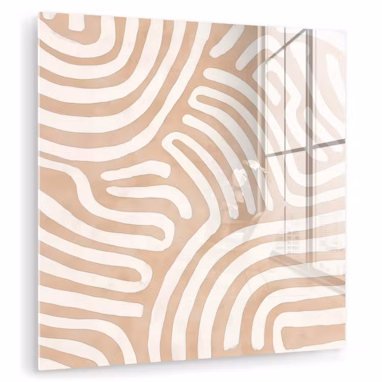 Glas schilderij - Beige - Aardspatroon — 1