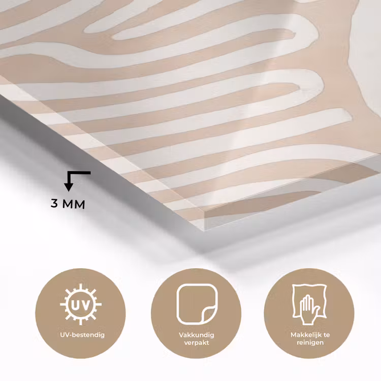 Glas schilderij - Beige - Aardspatroon — 3