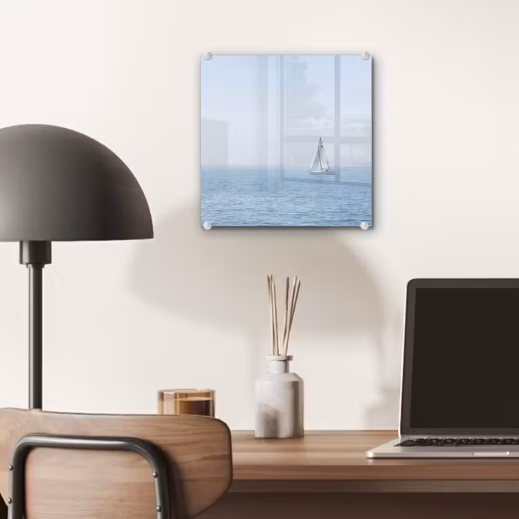 Glas schilderij - Horizon - Zeilboot - Zee — 7