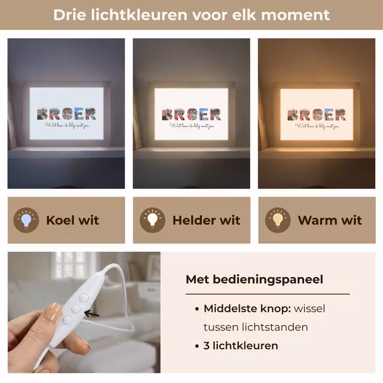 Gepersonaliseerde Lightbox - Broer - Lettercollage — 6