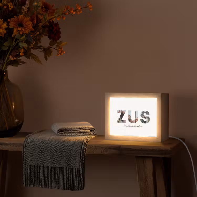 Gepersonaliseerde Lightbox - Zus - Lettercollage — 1