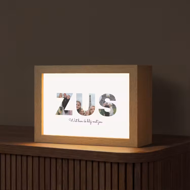 Gepersonaliseerde Lightbox - Zus - Lettercollage — 2