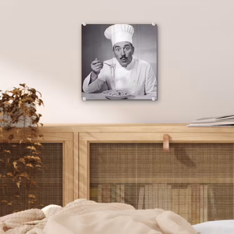 Glas schilderij - Chef - Spaghetti - Pasta — 5