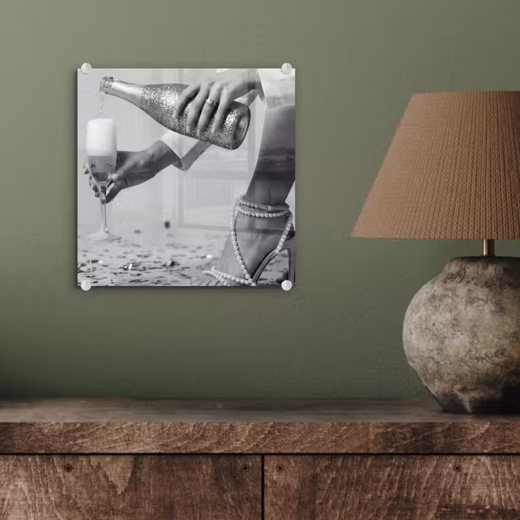 Glas schilderij - Feestelijk - Champagne - Discobal — 4