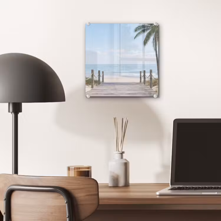 Glas schilderij - Palmbomen - Pad - Horizon — 7