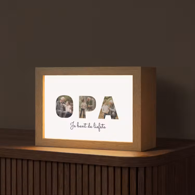 Gepersonaliseerde Lightbox - Opa - Lettercollage — 2