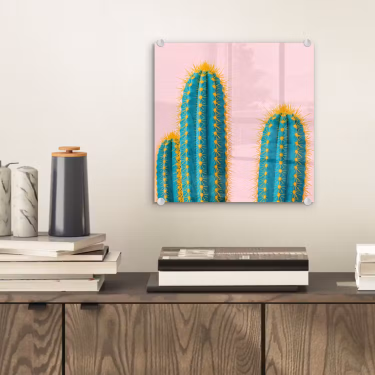 Glas schilderij - Cactussen - Modern - Pastel — 2