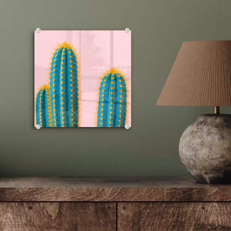 Glas schilderij - Cactussen - Modern - Pastel — 4