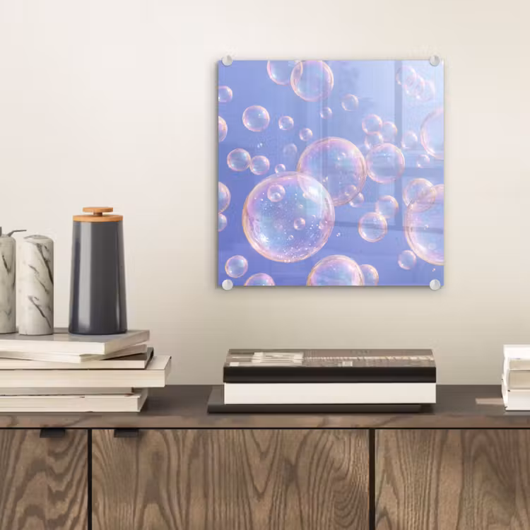 Glas schilderij - Pastel - Bubbels - Dromerig — 2