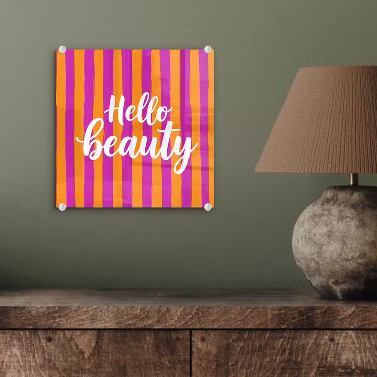 Glas schilderij - Modern - Hello - Oranje — 4