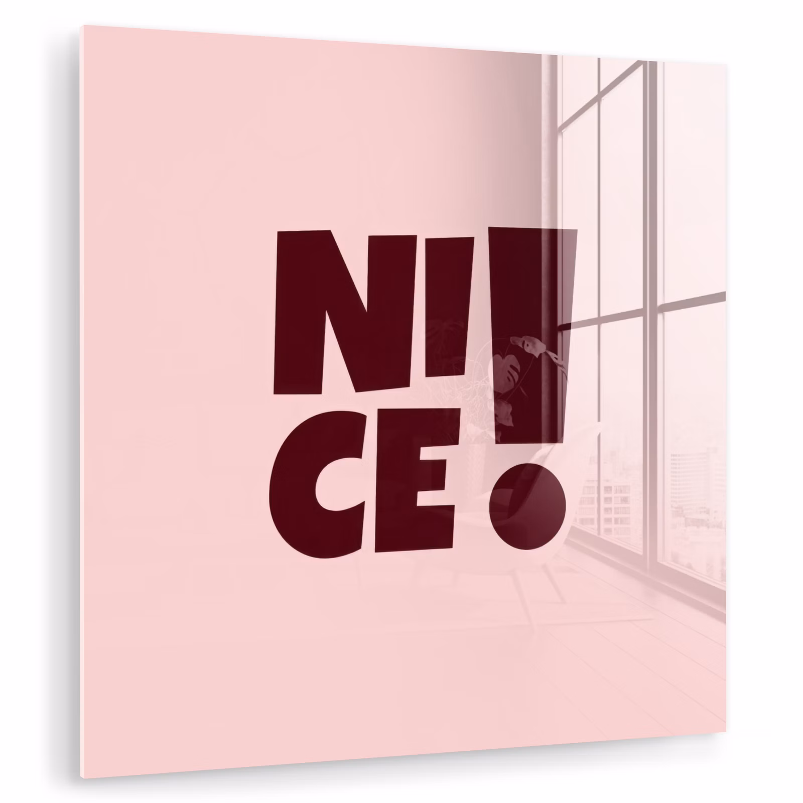 Glas schilderij - Nice - Uitroepteken - Roze — 1