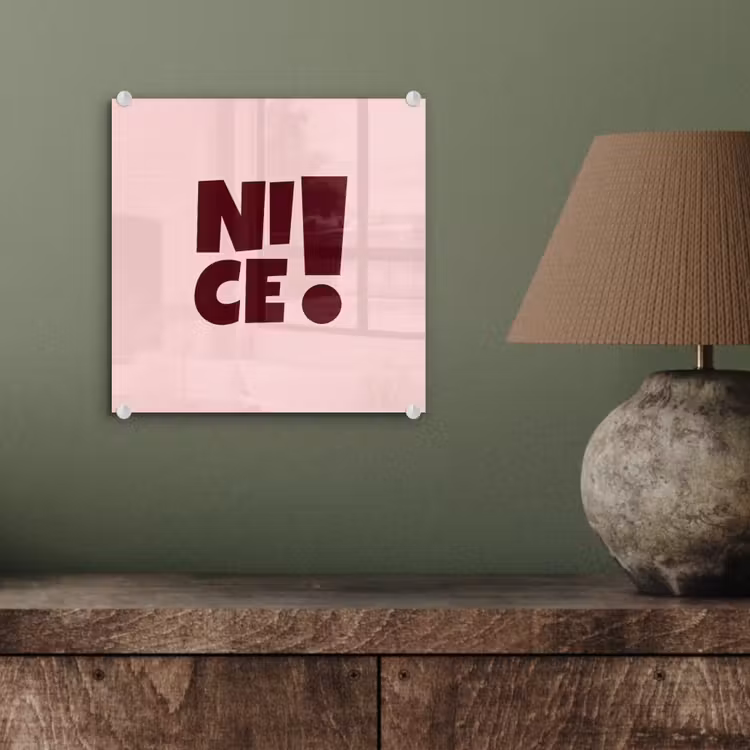 Glas schilderij - Nice - Uitroepteken - Roze — 4