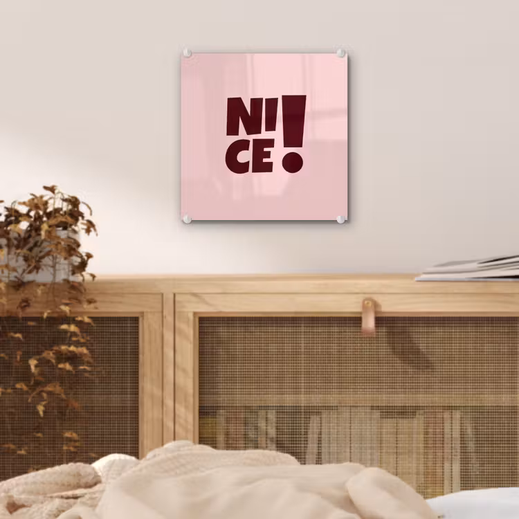 Glas schilderij - Nice - Uitroepteken - Roze — 5