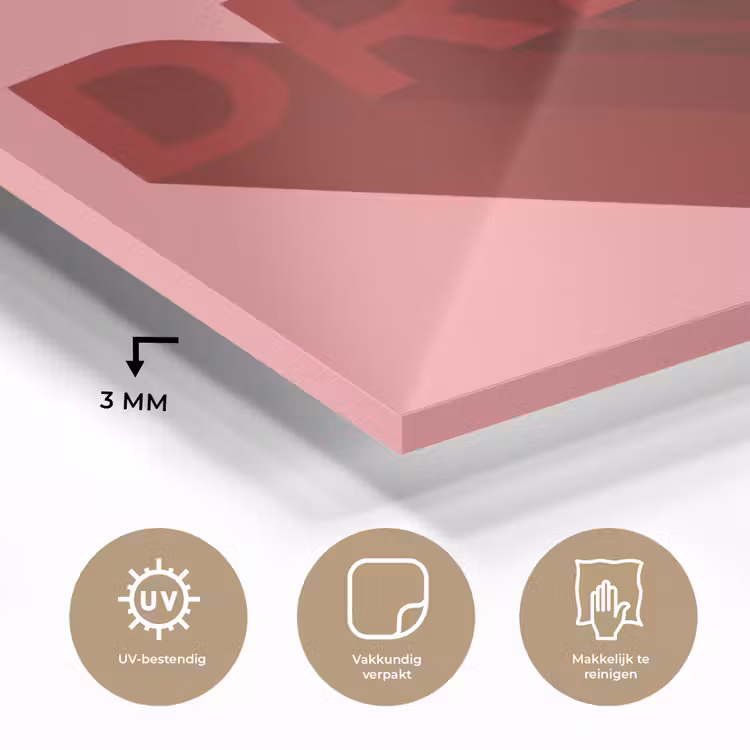 Glas schilderij - Dream - 3D - Rood - Roze — 3