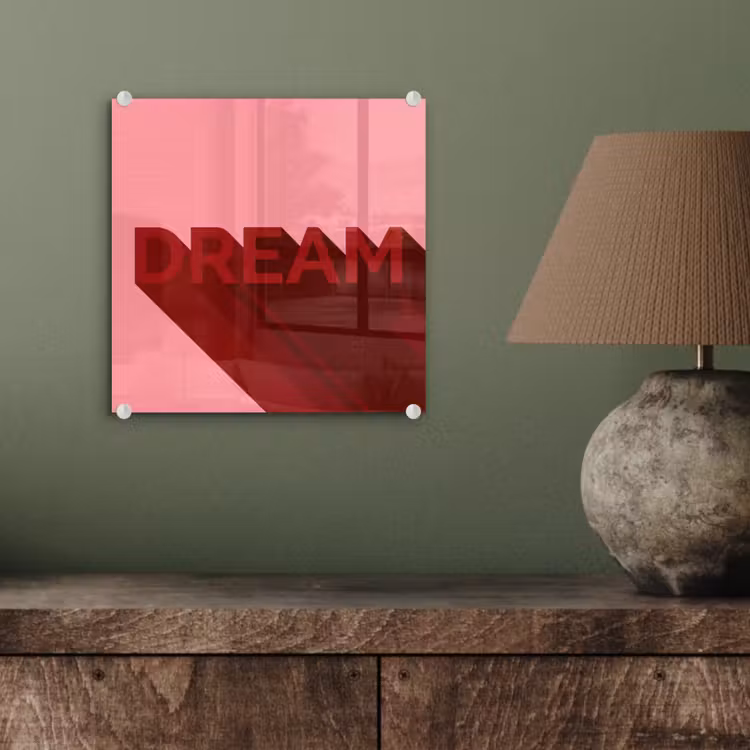 Glas schilderij - Dream - 3D - Rood - Roze — 4