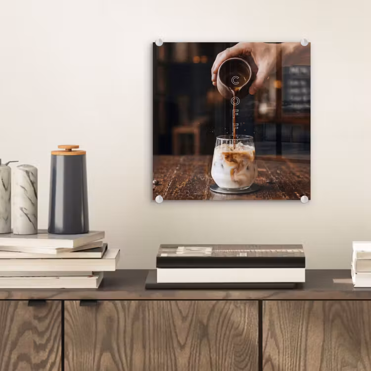Glas schilderij - Espresso - Melk - Café — 2
