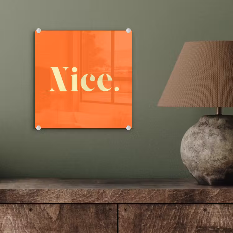Glas schilderij - Oranje - Gebroken wit - Nice — 4