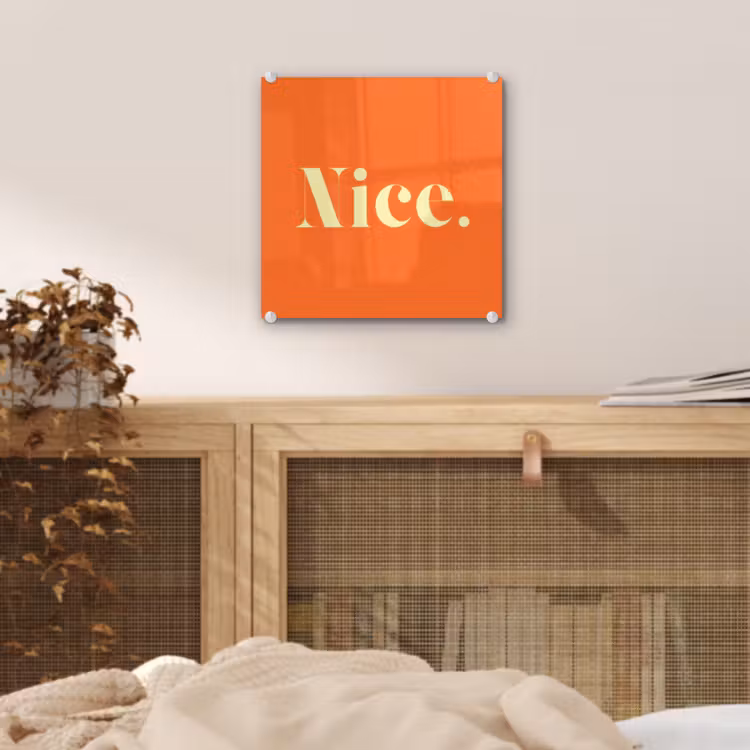 Glas schilderij - Oranje - Gebroken wit - Nice — 5