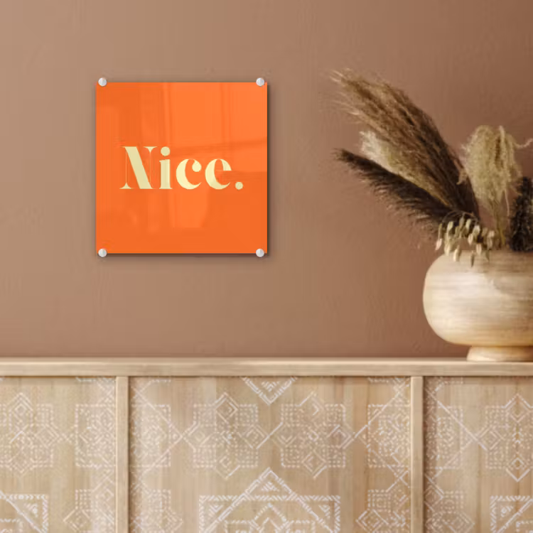 Glas schilderij - Oranje - Gebroken wit - Nice — 6