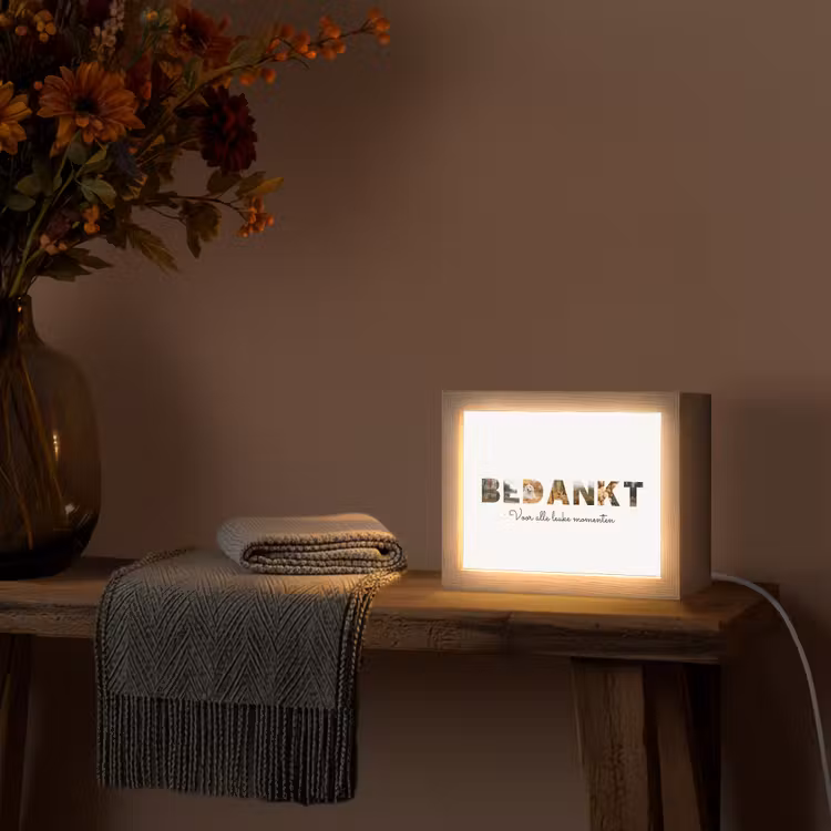 Gepersonaliseerde Lightbox - Bedankt - Lettercollage — 1