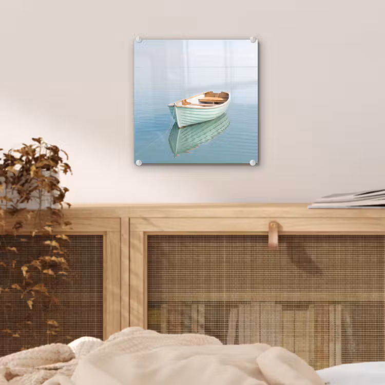 Glas schilderij - Minimalistisch - Boot - Zee — 5