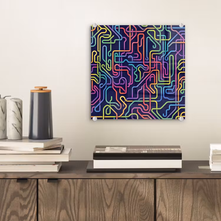 Glas schilderij - Retro - Abstract - Neon — 2