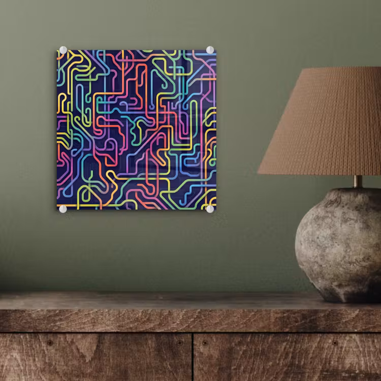 Glas schilderij - Retro - Abstract - Neon — 4